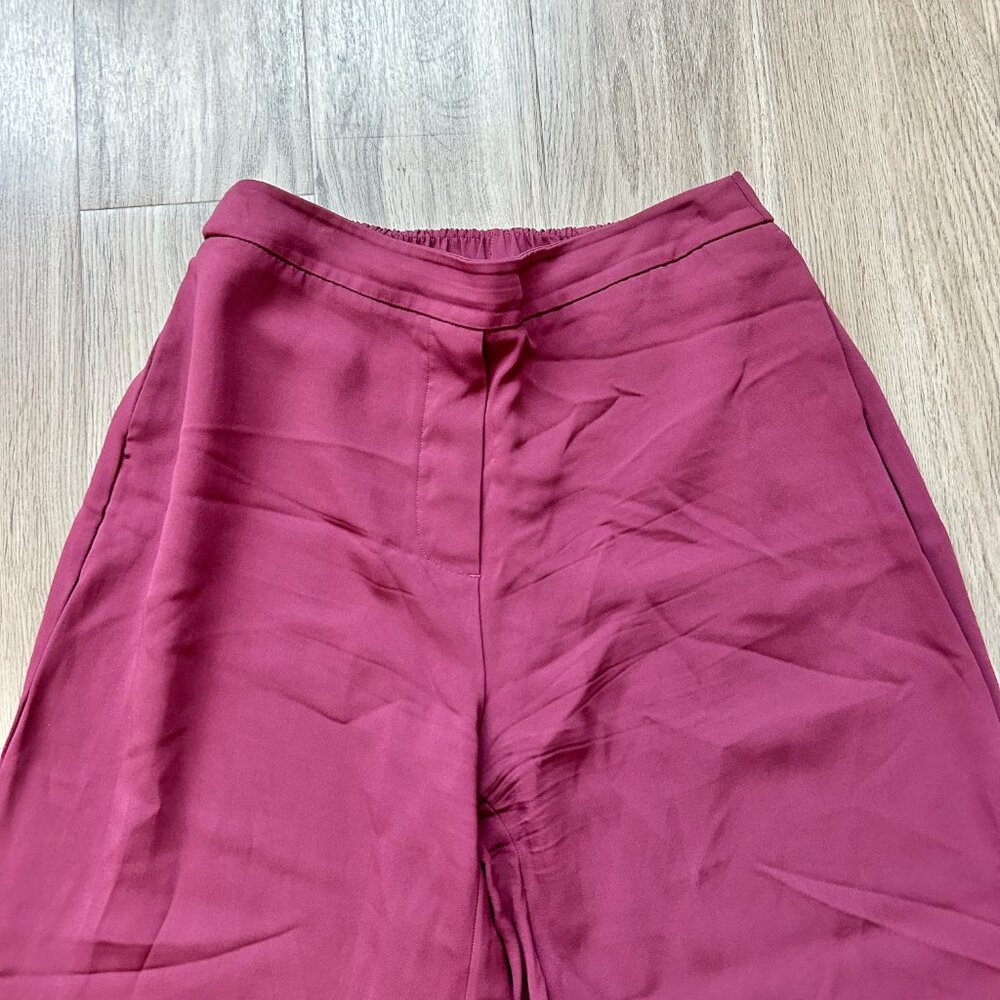 Boden Wide Leg Pull On Pants in Burgundy Size 12R - Picture 4 of 11